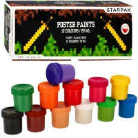 Ilustracja Starpak Farby Plakatowe 12 kolorów 20ml Pixel Game 492052