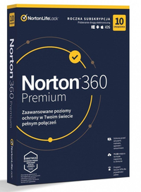 Ilustracja NORTON 360 Premium 75GB PL (1 użytkownik, 10 urządzeń, 1 rok) - BOX