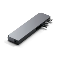 Ilustracja Satechi Pro Hub Max - Aluminiowy Hub z Podwójnym USB-C do MacBook Space Gray