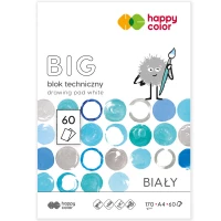 Ilustracja produktu Happy Color Blok Techniczny Biały A4 60 Kartek 170g 008924