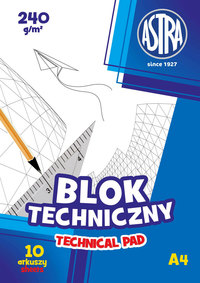 Ilustracja Astra Blok Techniczny A4 10 Arkuszy 240g 106119006