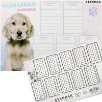 Ilustracja produktu Starpak Plan Lekcji z Tabliczką Mnożenia A5 Cuties Pieski 536136