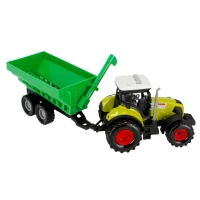 Ilustracja Mega Creative Farma Traktor z Przyczepą Do Przeładunku Zboża 487468