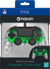 Ilustracja Nacon PS4 Compact Controller Zielony - Świecący