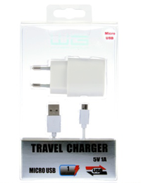 Ilustracja produktu WG Ładowarka sieciowa colour USB (2,1A) + kabel iPhone 5/6 white