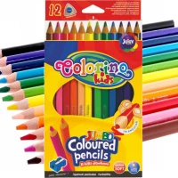 Ilustracja produktu Colorino Kredki Ołówkowe Trójkątne Jumbo 12 Kolorów +Temperówka 15530PTR