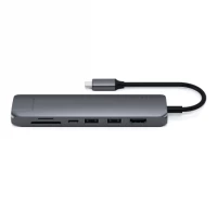Ilustracja Satechi Slim Multiport USB-C -  Adapter do Urządzeń Mobilnych Space Grey