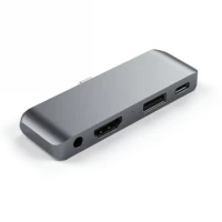 Ilustracja Satechi Aluminium Mobile Pro Hub - Hub do Urządzeń Mobilnych USB-C Space Gray
