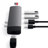 2. Satechi Type-C Pro Hub - aluminiowy Hub z podwójnym USB-C do MacBook Space Gray
