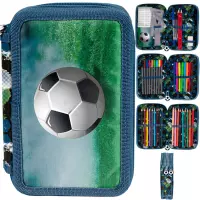 Ilustracja produktu Paso Piórnik Trzykomorowy Z Wyposażeniem Football PP24FC-023