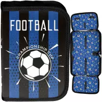 Ilustracja produktu Paso Piórnik Dwuklapkowy bez Wyposażenia Football Niebieski PP25NG-P001BW