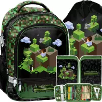 Ilustracja produktu Paso Zestaw Szkolny 3el. Pixel Green Plecak PP25PX-260 + Piórnik PP25PX-P001 + Worek PP25PX-712
