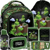Ilustracja produktu  Paso Zestaw Szkolny 5el. Pixel Green Plecak PP25PX-260 + Piórnik PP25PX-P001 + Worek PP25PX-712
