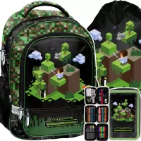 Ilustracja produktu Paso Zestaw Szkolny 3el. Pixel Green Plecak PP25PX-260 + Piórnik PP25PX-023 + Worek PP25PX-712