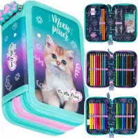 Ilustracja produktu St. Majewski Piórnik Potrójny z Wyposażeniem KItty Party 5687150