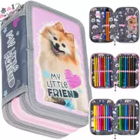 Ilustracja produktu St. Majewski Piórnik Potrójny z Wyposażeniem Sweet Pomeranian 5688645