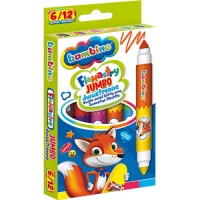 Ilustracja produktu Bambino Flamastry Dwustronne Jumbo 6 Sztuk 12 Kolorów 003172