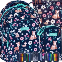 Ilustracja produktu AstraBag Zestaw Szkolny 3el. Plecak AB300 Baby Deer 502024086 + Worek 507024045 + Piórnik 503024049
