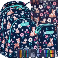 Ilustracja AstraBag Zestaw Szkolny 3el. Plecak AB330 Baby Deer 502024085 + Worek 507024045 + Piórnik 503024049
