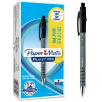 Ilustracja produktu Paper Mate Długopis Automatyczny FlexGrip Ultra M 1.0 Czarny Display 12 Sztuk S0190393