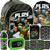 Ilustracja Paso Zestaw Szkolny 5el. Gaming Plecak PP22GM-090 + Piórnik PP24ST-P001BW + Worek PP22GM-712