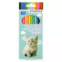 Ilustracja produktu Starpak Kredki Ołówkowe 12 kolorów Cuties Kotki 559669