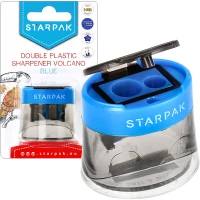 Ilustracja produktu STARPAK Temperówka Podwójna z Pojemnikiem Niebieska 470999
