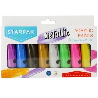 Ilustracja produktu Starpak Farby Akrylowe Metaliczne 8 kolorów 25ml. 484980