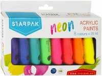 Ilustracja Starpak Farby Akrylowe Neonowe 8 kolorów 25ml. 484981