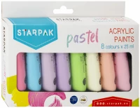 Ilustracja produktu Starpak Farby Akrylowe Pastelowe 8 kolorów 25ml. 484978