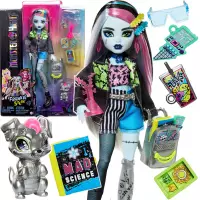 Ilustracja Mattel Monster High Lalka Frankie Stein +Zwierzątko Piesek Watzie HXH73