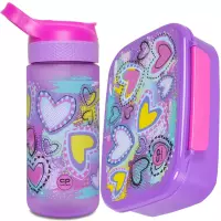 Ilustracja produktu CoolPack Bibby Bidon na napoje 420ml Pastel Heart Z08832 + Śniadaniówka Foodyx Pastel Heart Z18832