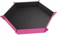 Ilustracja produktu Gamegenic: Magnetic Dice Tray - Hexagonal - Sześciokątna Mata do Kości - Black/Pink