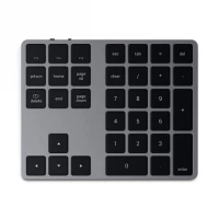 Ilustracja produktu Satechi  Aluminium Extended Keypad - bezprzewodowa klawiatura numeryczna z wbudowanymi skrótami klawiszowymi Bluetooth (space gray)