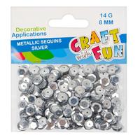 Ilustracja Craft With Fun Ozdoba Dekoracyjna Cekiny Metaliczne Srebrne 8mm 290857