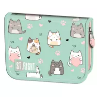 Ilustracja produktu St.Right Piórnik Dwuklapkowy bez Wyposażenia PC-03 Charming Cats 685095