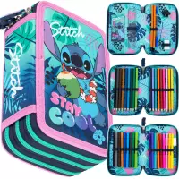 Ilustracja produktu ST.Majewski Piórnik Potrójny z Wyposażeniem Stitch Stay Cool 686719