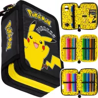 Ilustracja produktu St. Majewski Piórnik Potrójny z Wyposażeniem Pokemon 723688