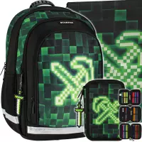 Ilustracja produktu Starpak Zestaw Szkolny 3el. Pixel Green Plecak 533137 + Worek 533139 + Piórnik 533142