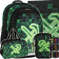 Ilustracja produktu Starpak Zestaw Szkolny 4el. Pixel Green Plecak 533137 + Worek 533139 + Piórnik 533142 + Torba 533140
