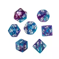 Ilustracja produktu Komplet kości REBEL RPG - Dwukolorowe - Niebiesko-fioletowe