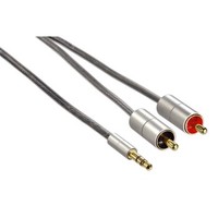 Ilustracja produktu Hama Kabel "Alu-Line" 2M 3,5 Jack Wtyk -2x Cinch Wtyk
