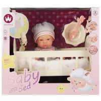 Ilustracja Mega Creative Lalka Bobas 22cm + Łóżeczko 544402