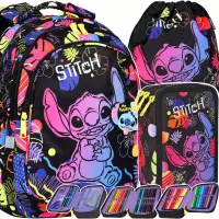 Ilustracja produktu CoolPack Jerry Zestaw Szkolny Stitch 3el Plecak Black F029886 + Piórnik F067886 + Worek F054886