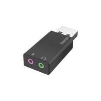 Ilustracja produktu Hama Adapter USB-A WTYK - 2xJACK 3,5MM - Gniazdo