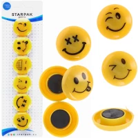 Ilustracja STARPAK Magnesy 30mm 6szt Mix Buźki Emoticons 378346