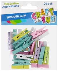 Ilustracja Craft With Fun Ozdoba Dekoracyjna Drewniany Spinacz Pastel 3.5 cm  555404