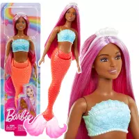 Ilustracja Mattel Barbie Lalka Syrenka Koralowy Ogon HRR04 