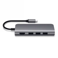 Ilustracja produktu Satechi TYPE-C Multi-Port Adapter 4K Ethernet - aluminiowy adapter do urządzeń moblinych USB-C Space Gray