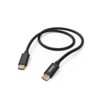 Ilustracja Hama Kabel Ładujący DATA "FABRIC" USB-C-USB-C Nylonowy Czarny
